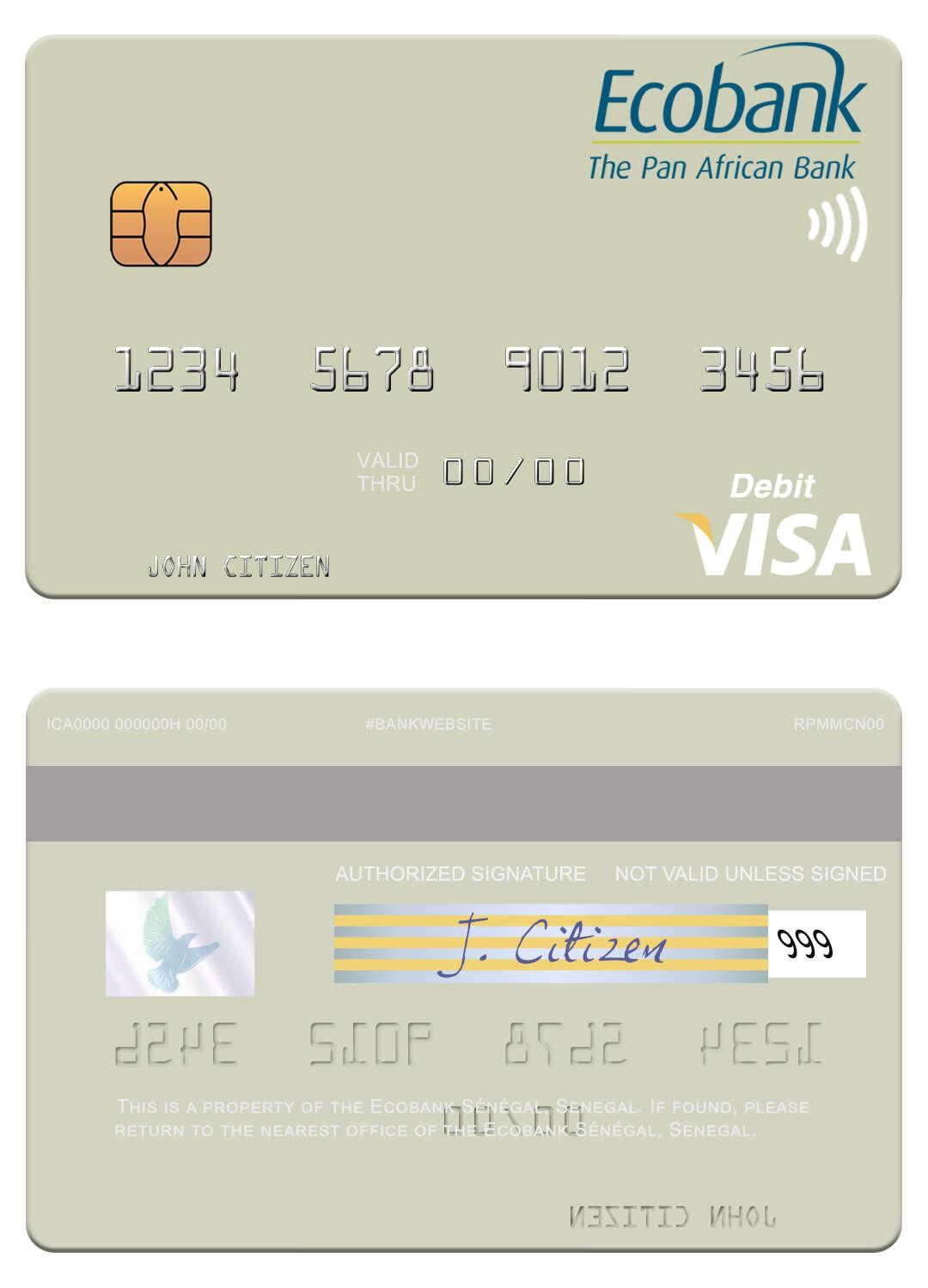 Senegal Ecobank Senegal visa debit card